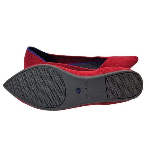 Rothys Womens The Point Flats Size 8.5 Red Mesh Knit Comfort Classic Career - Picture 5 of 8